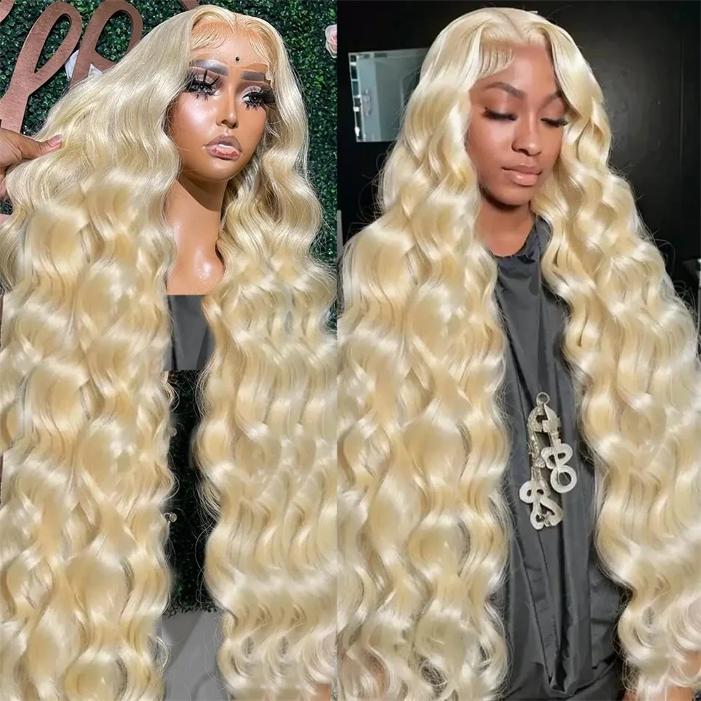 

613 Honey Blonde Body Wave Lace Frontal Wig Pre Plucked 30 36 Inch Brazilian 13x4 13x6 HD Lace Front Human Hair Wigs For Women