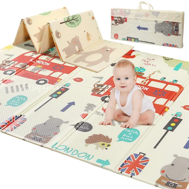 1cm Thick Foldable Floor Baby Play Mats Kids Playmat Crawling Carpet Children Toddler Thermal Rug Game Pad Foam Educational Toys 1