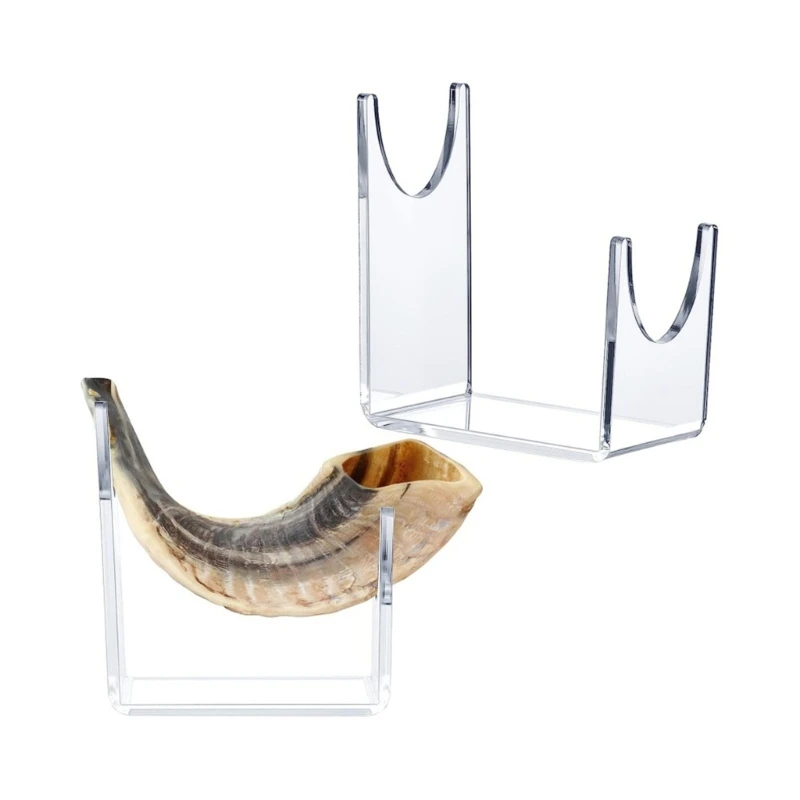 2x Shofar Stand Clear Acrylic Stand for Shofar Sturdy Shofar Horn Stand