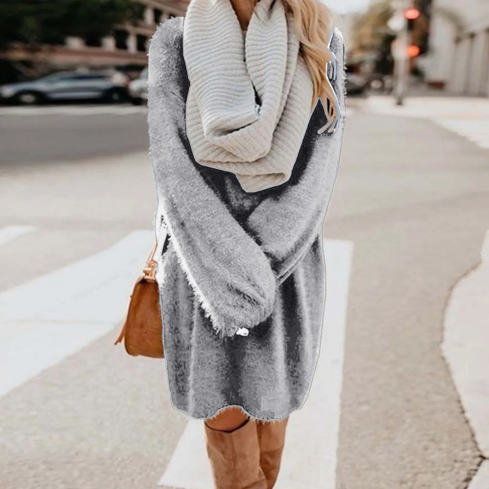 

Womens Sweater Dress Elegant O Neck Long Sleeve Knitted Pullover Dresses Solid Outdoor Shirts Female Knitwear Gery Shirts 2023