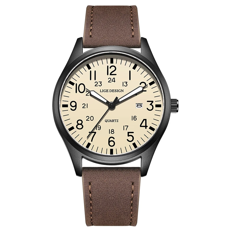 Luxurious LIGE Men's Quartz Sports Watch with Luminous Hands and Nylon Strap