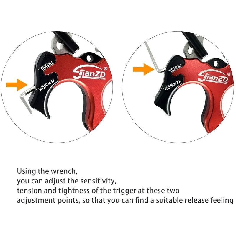 JIANZD Verbindung Bogen Hilfe Releaser 3/4 Finger Daumen Release Aids Verbindung Bogen Release Hilfe Für Bogenschießen Hand Grip – Detail 4