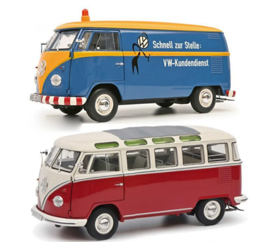 

Schuco 1/18 For VOLKSWAGEN Samba T1 Metal Diecast Model Car Bus Van Toys Gifts Blue/Red Hobby Display Ornaments Collection