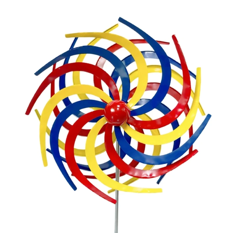 

Y1UU Garden Windmill 360° Wind Spinners Decorative Stake Pinwheels Metal Wind Sculpture Catcher for Yard Lawn Decoration