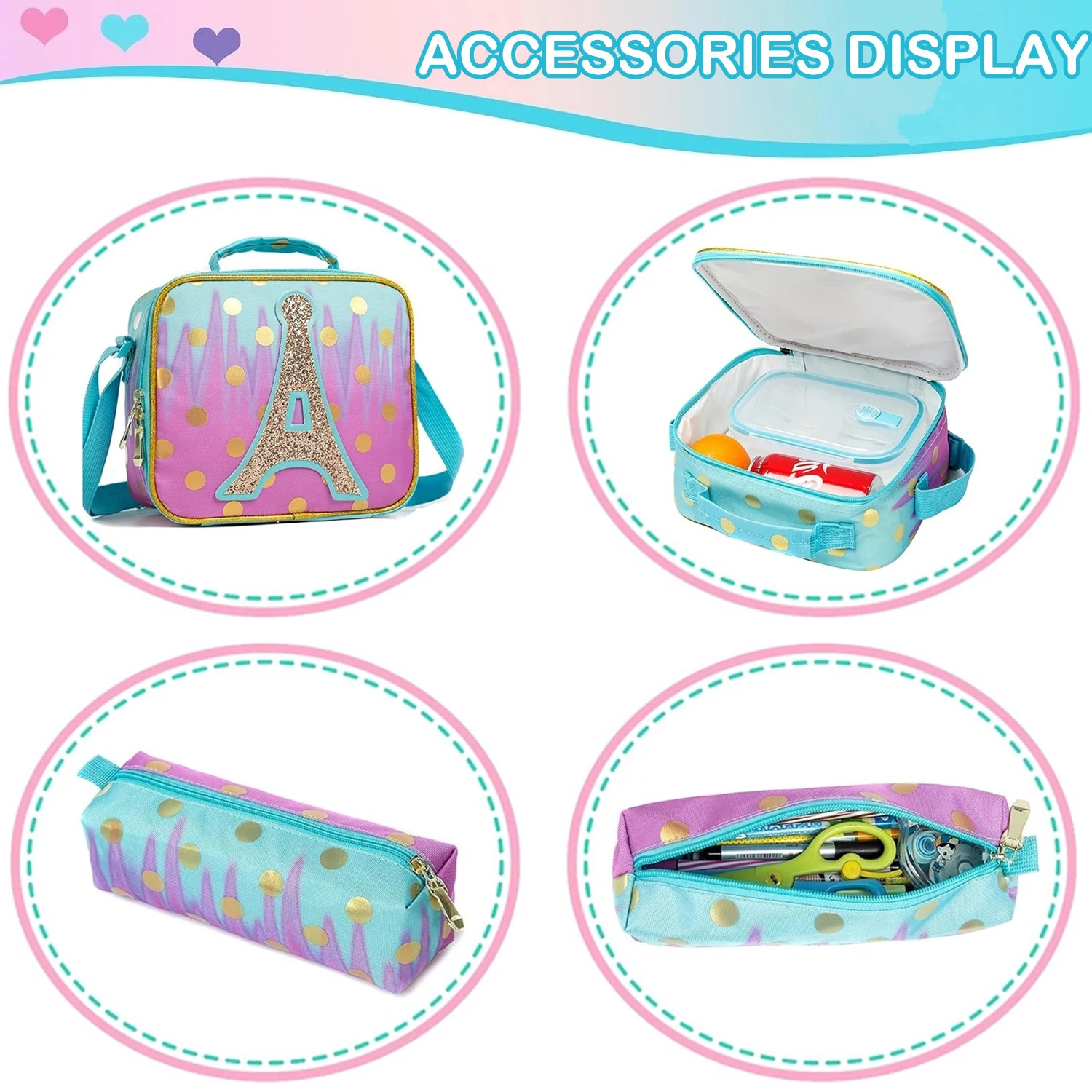Children School Bags Kids Backpack Set in Primary Schoolbag for Teenager Girls Sequin Tower School Bags Waterproof Book Bags 5