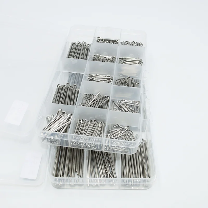 Versatile and durable 304 stainless steel cotter clip pin set for various automotive, machinery, and DIY applications.
