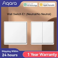 Original Aqara Wall Switch E1 Version Smart Wireless Key Zigbee 3.0 Light Switch Wire With/No Neutral For Xiaomi Home Homekt APP 1