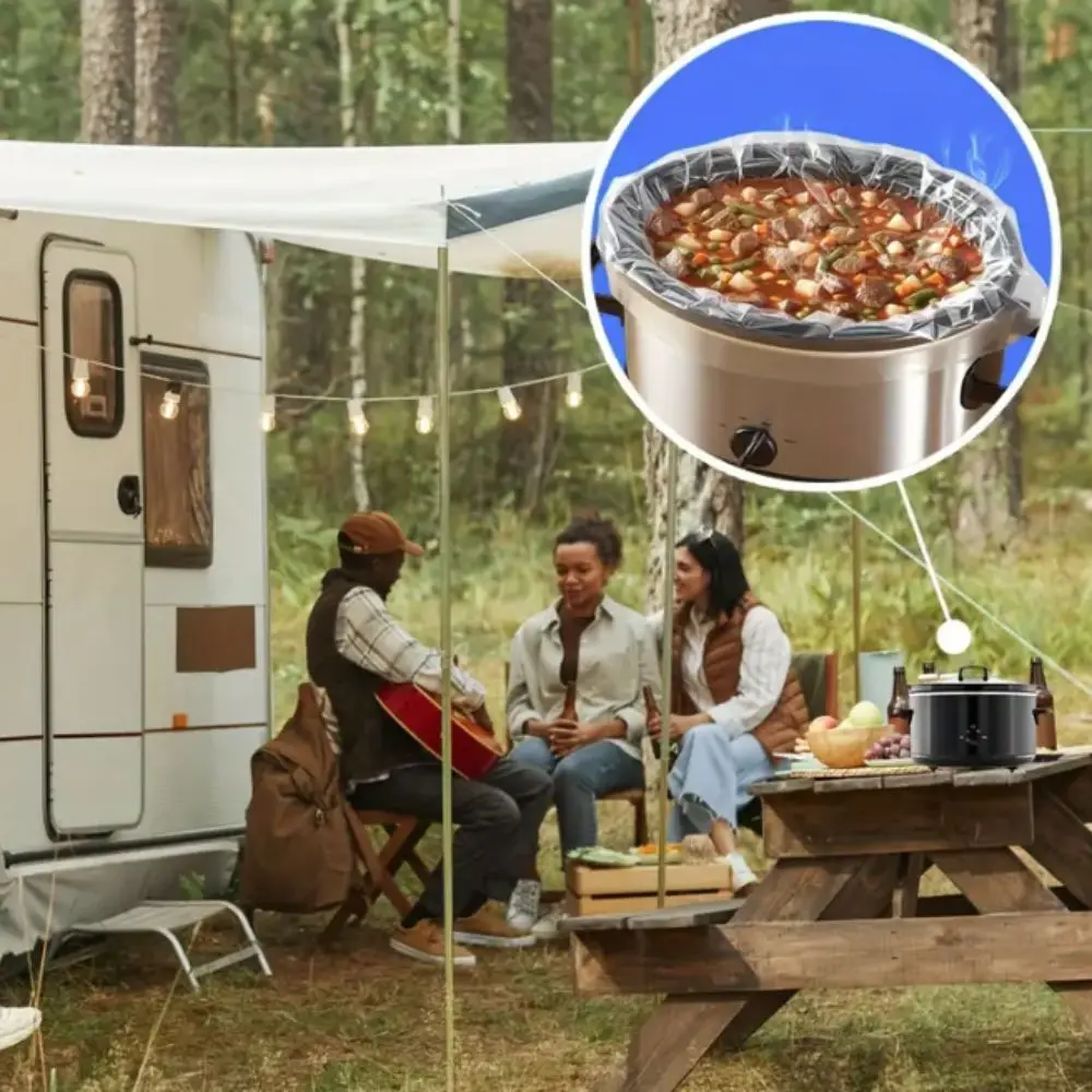 10개입 나일론 혼방 슬로우 쿠커 라이너 내열성 타이 포함 터키 베이킹 백 대용..