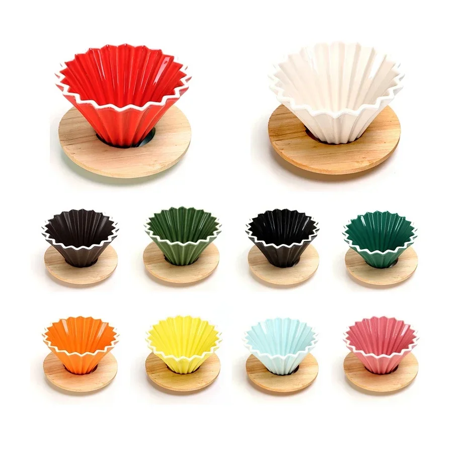 Description Picture 3 of itemCeramic Coffee Dripper Pour Over Coffee Maker Handmade Origami Coffee Filter Cup Flower Shape Funnel Drip Cafe Cake Cup