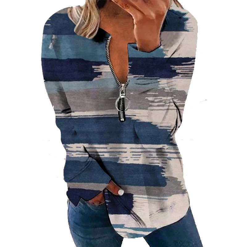 Women Harajuku Zip Up Sweatshirts Vintage Long Sleeve Oversized Printed Hoodies Fall Winter Korean Casual Loose Pullovers Blusas