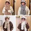 Autumn And Winter Cartoon Cute Bear Hat Scarf Three-in-one Korean Style Hat Warm And Comfortable Ear Protection All-in-one Hat 5