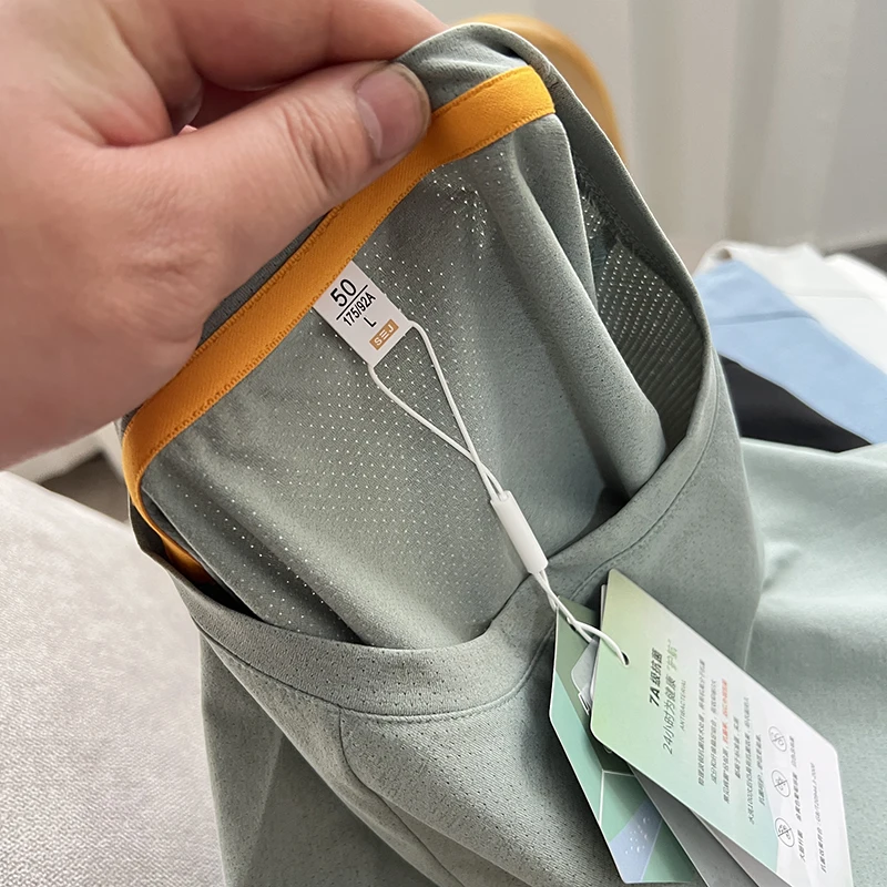 Sorona Cool Feeling Fabric Men's Summer Outdoor Sports Casual ort Sve T-irt Qui Dry Moisture ng Modern Sle