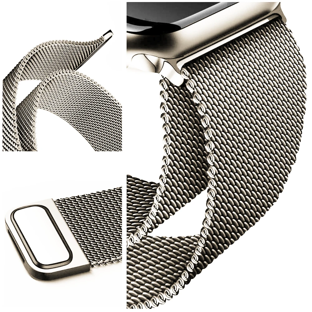 Metal Milanese loop Strap For Apple watch band 7 45mm 44mm 40mm iWatch Series 42mm38mm stainless steel bracelet magnetic 3456 se