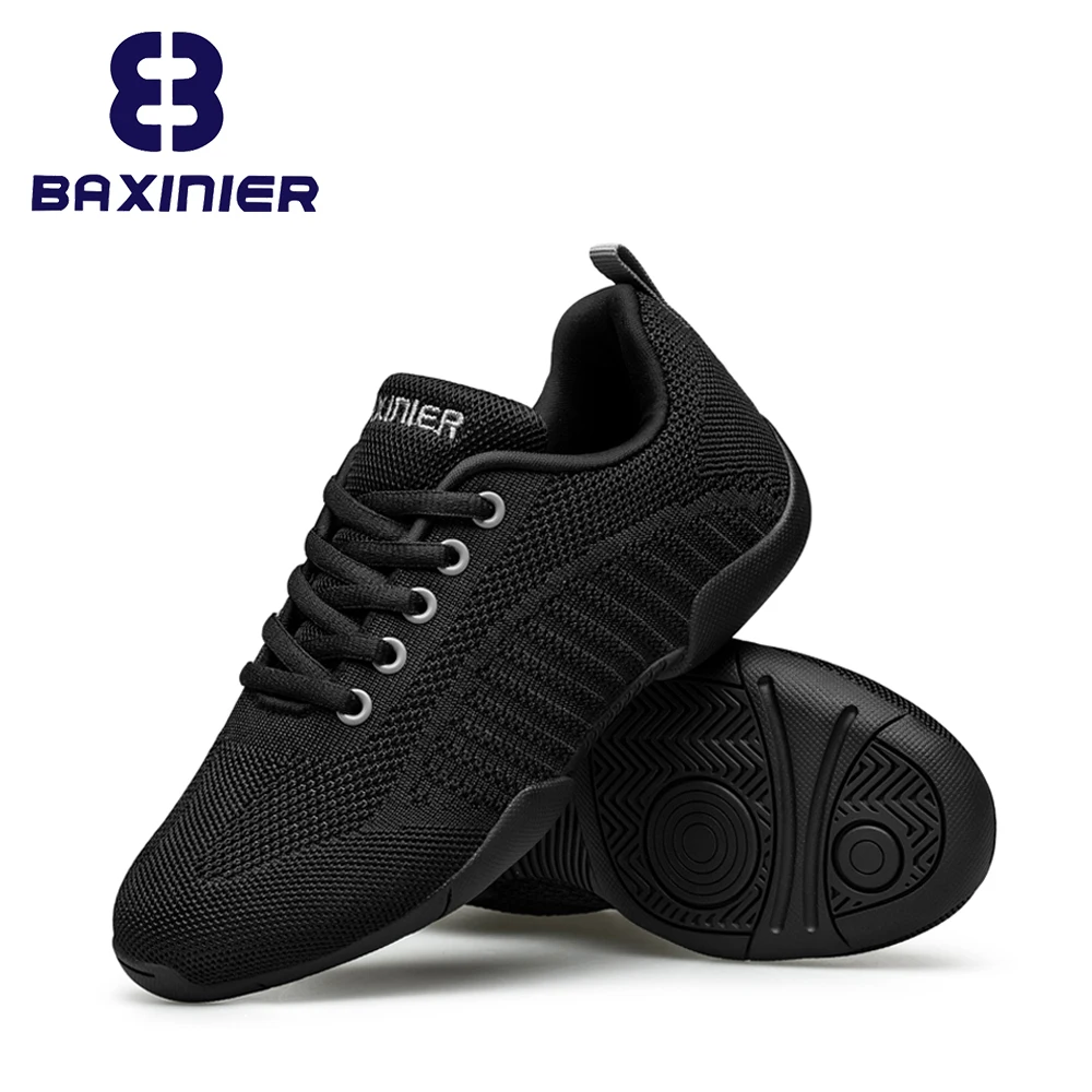 BAXINIER Girls Black Cheer Shoes Trainers Breathable Kids Training