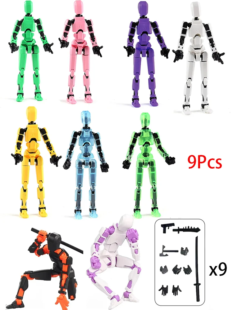 Dynamic Shapeshift Robot 3D Mannequin and Dog Figures Toy Set