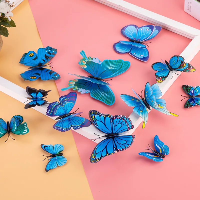 12 Simulierte dreidimensionale Schmetterlinge, kreative Wanddekoration für Zuhause, Schmetterlingsaufkleber, Kinderzimmer-Wanddekoration, 3D-Aufkleber – Detail 11