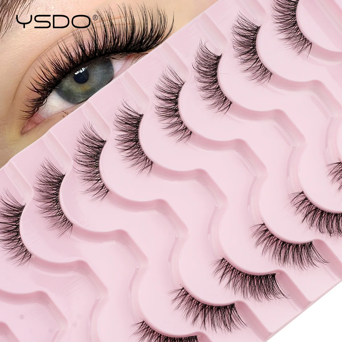 Cílios Postiços YSDO Meia Lâmina 3/10 Pares Naturais Longos 3D de Visón Sintético para Maquiagem, Cílios Curtos e Leves 11
