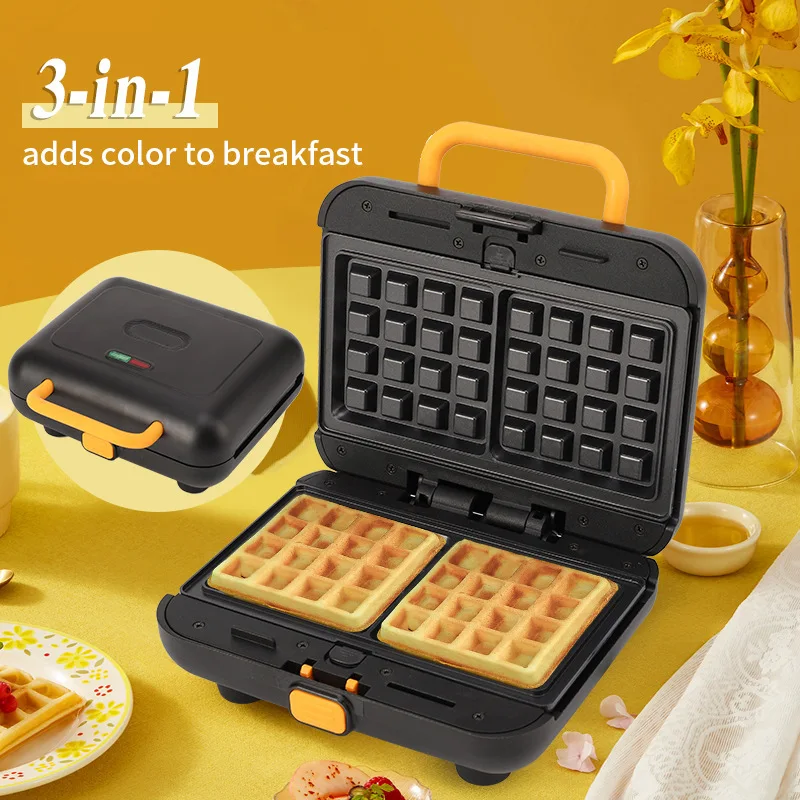 3 in 1 Breakfast Maker Electric Sandwich Maker Waffle Maker Steak Maker Perfect for Cooking Grilled Cheese Burger Steak 4