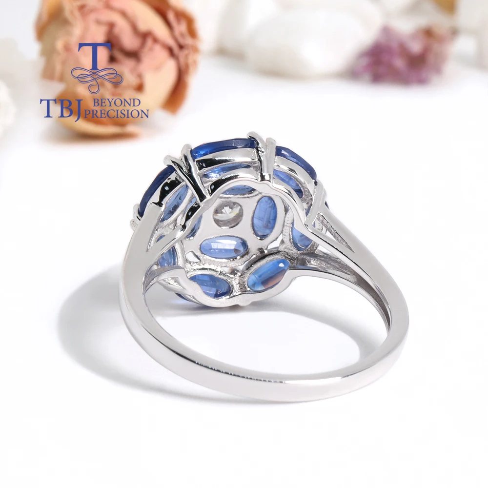 トップクオリティ 宝石品質天然本水晶 精緻なカット 魔眼 S925リング 調節可 高級本物の宝石ナチュラルブルーカイヤナイト925シルバーリング美しく