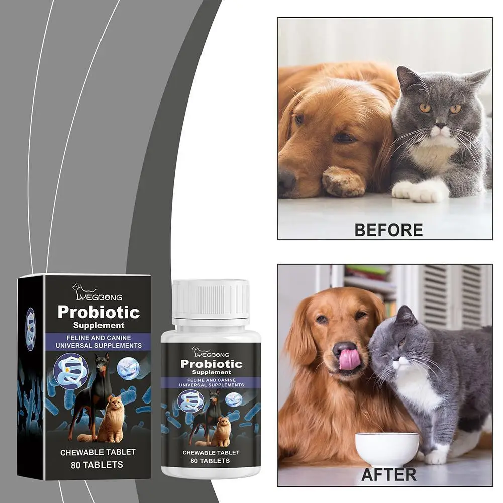 Pet Probiotic Supplement Dog Food Additive Cat Oral Accessories Vomiting Solution Care Pet Diarrhea Cleanse V3X1