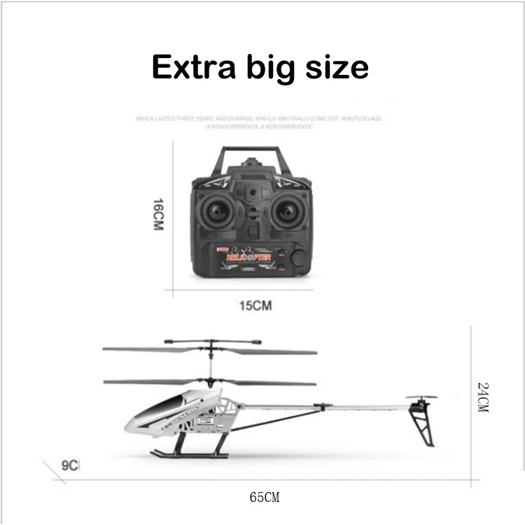 Nuevo helicóptero Rc 3.5CH 80cm avión grande Extra duradero con luces LED aleación para exteriores helicópteros RC distancia de Control 100m