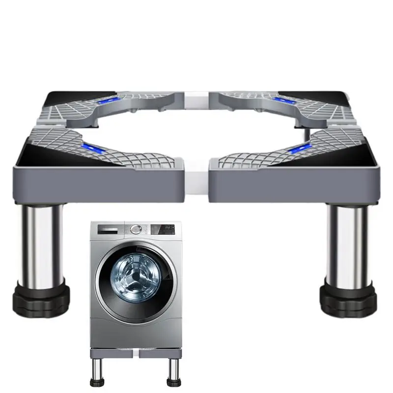 세탁기 스탠드 이동식 냉장고 상승 베이스 조절식 세탁기 건조기 받침대, 헤비 듀티 가전 액세서리