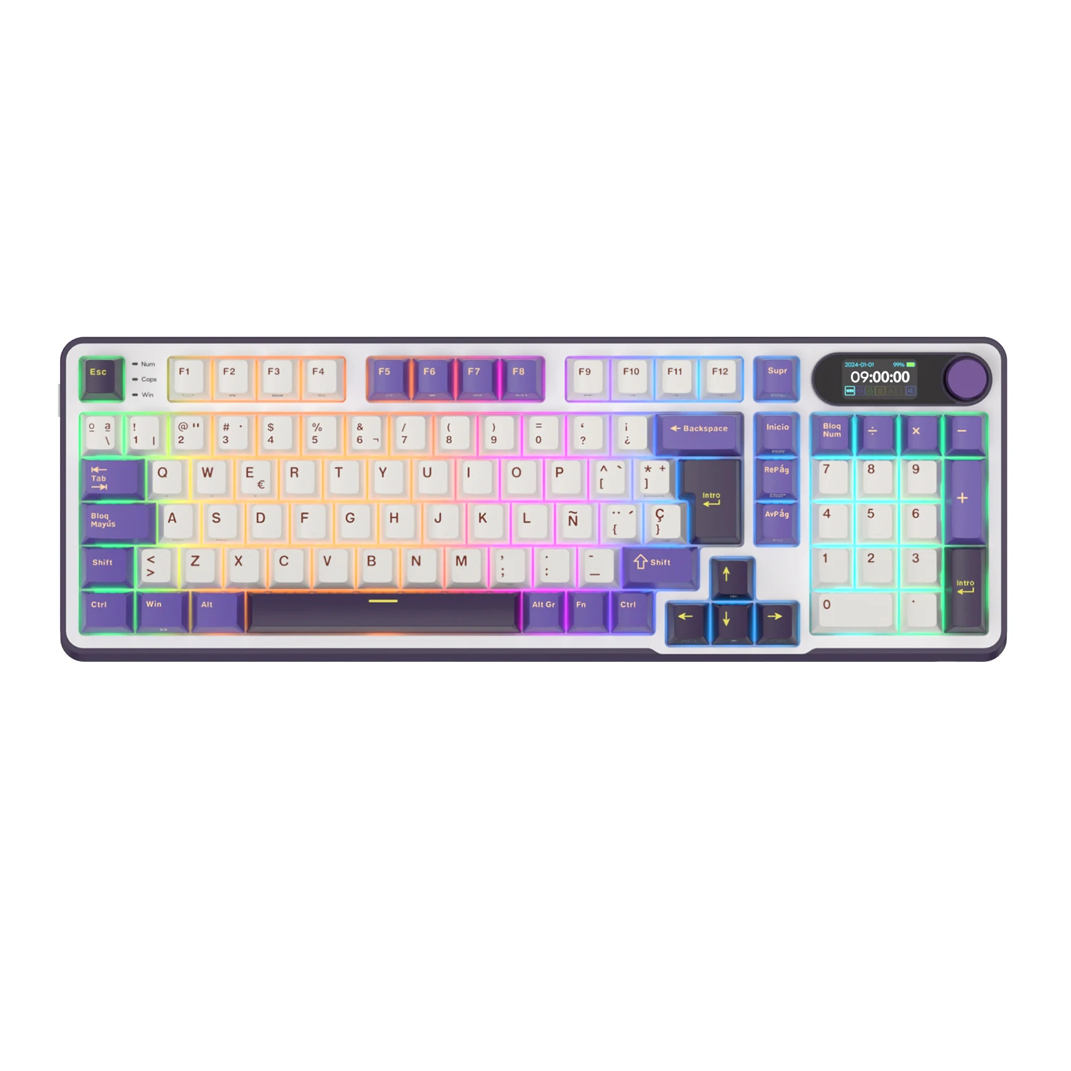 RK R98Pro メカニカルキーボード Rk s98およびROKludgeメカニカルキーボードノブ,96% rgb,バック