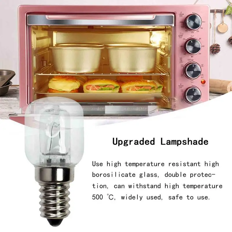E14 Oven Light 220v 25W High Temperature Resistant 500 Degree Oven Microwave Bulb 2750K Small Screw Mouth