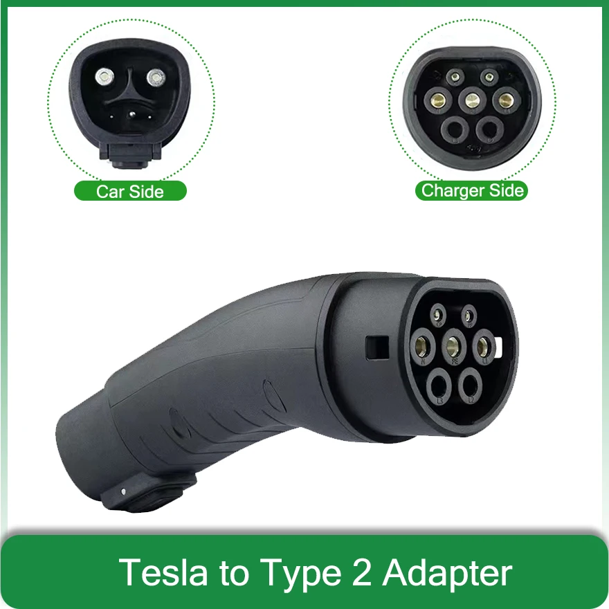 

Tesla To Type 2 EV Charger Adapter 11KW 60A Model 3/Y/S/X Electric car vehicle charging station connector converter