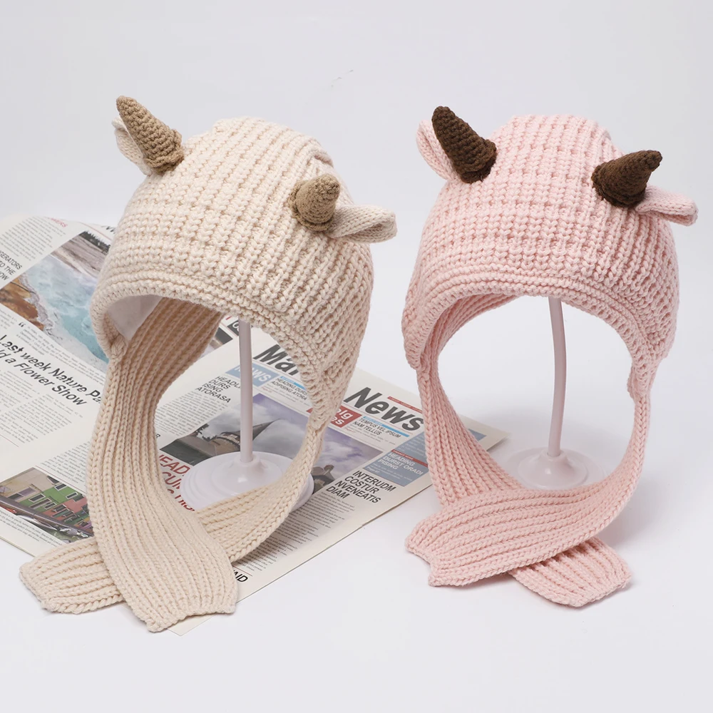 

Baby Cute Lamb Head Winter Hat Toddler Ear Protection Warm Beanie Hat Cotton Lining for More Warmth and Comfort Baby Accessories