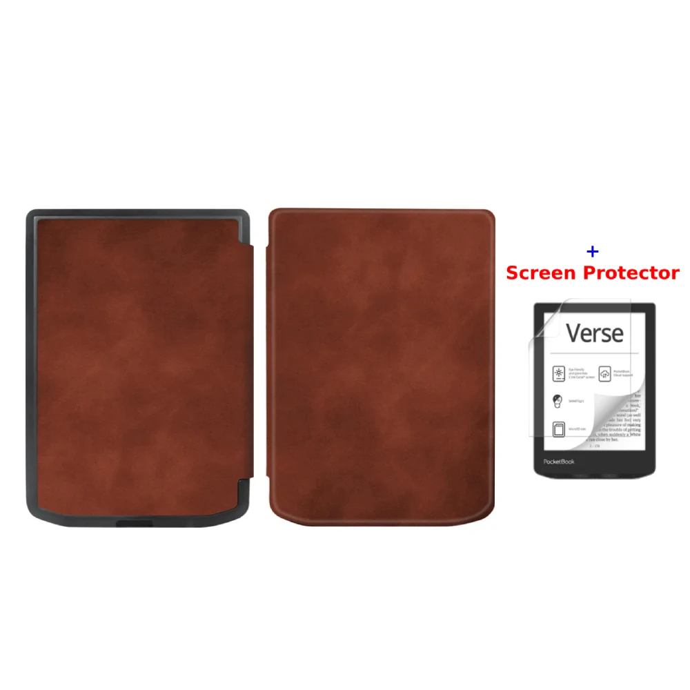 Premium PU Leather Auto Wake Sleep Cover with Screen Protector
