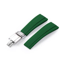 Premium 20mm Silicone Watchband - Versatile Straight Interface Strap Accessory - 20mm (Green)
