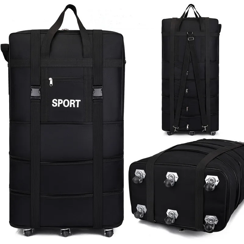 31 Inch Luggage Bag With Wheels Unisex Expandable Folding Oxford