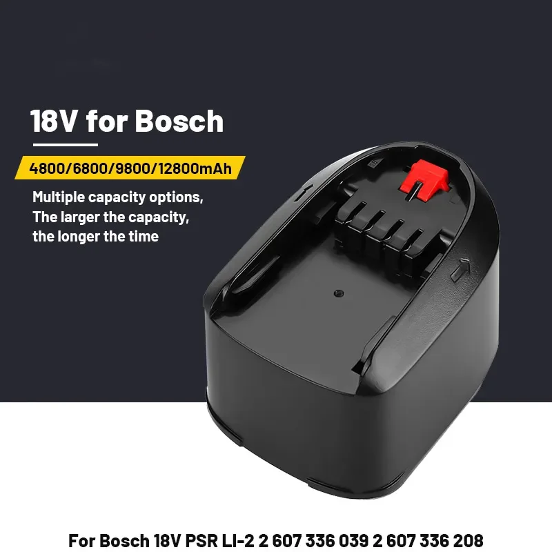 

100% New ForBosch 18V 12.8Ah Lithium-ion Battery PBA PST Household and Garden Tool (only Applicable To C-type) AL1830CV AL1810CV