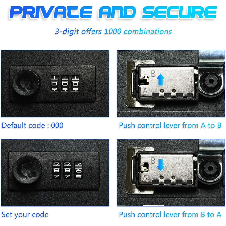Compact Key Storage Lock Box with Code Lock