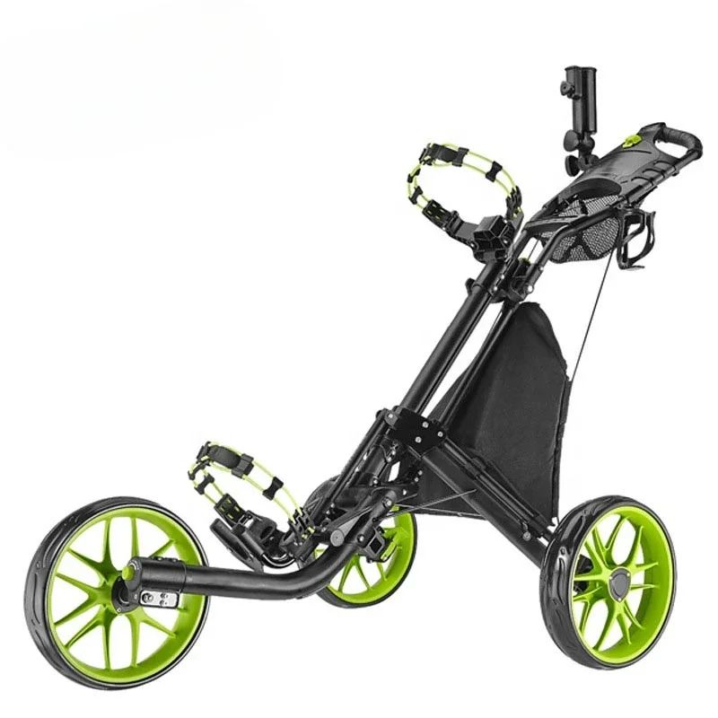 Hot Sale Golf Trolley 3 Wheels Aluminum Folding Height Adjustable, Waterproof Bag with Umbrella Stand