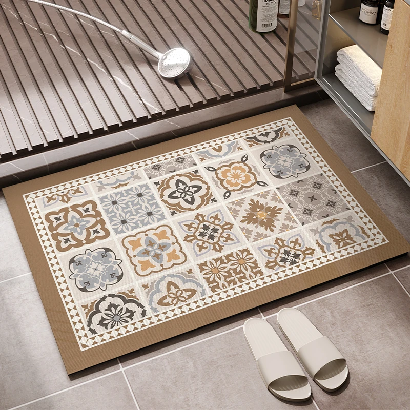 

Bathroom Non-slip Absorbent Floor Mat Diatom Mud Carpet Mats Quick Drying Toilet Entrance Doormat Home Decora Luxury Bath Rug