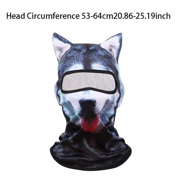Outdoor Sunscreen Balaclava Hat 3D Animals Pattern Printed Full Face Mask Breathable Unisex Anti-UV Pullover Cap Cosplay Props 6