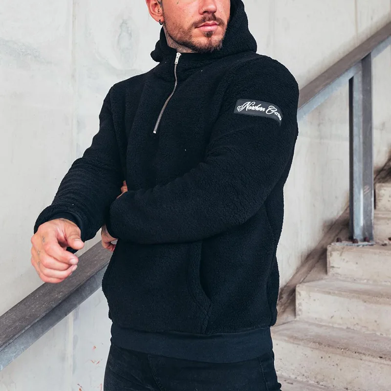 2023spring/Winter New High Quality 80% Cotton Man Furry Warm Sweatshirt Fashion Brand Hoodie Men's Jacket Sweater 4 colors S-3XL