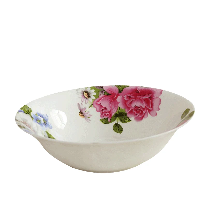 9 inch, bone china dinner serving tray, floral wedding decorative plates, ceramic soup plate, porcelain servies et dishes