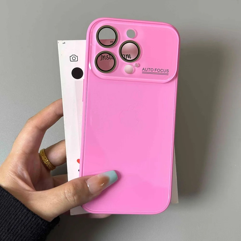 Glossy Candy Color Phone Case with Camera Protection - Hard Cover, Large Window Design