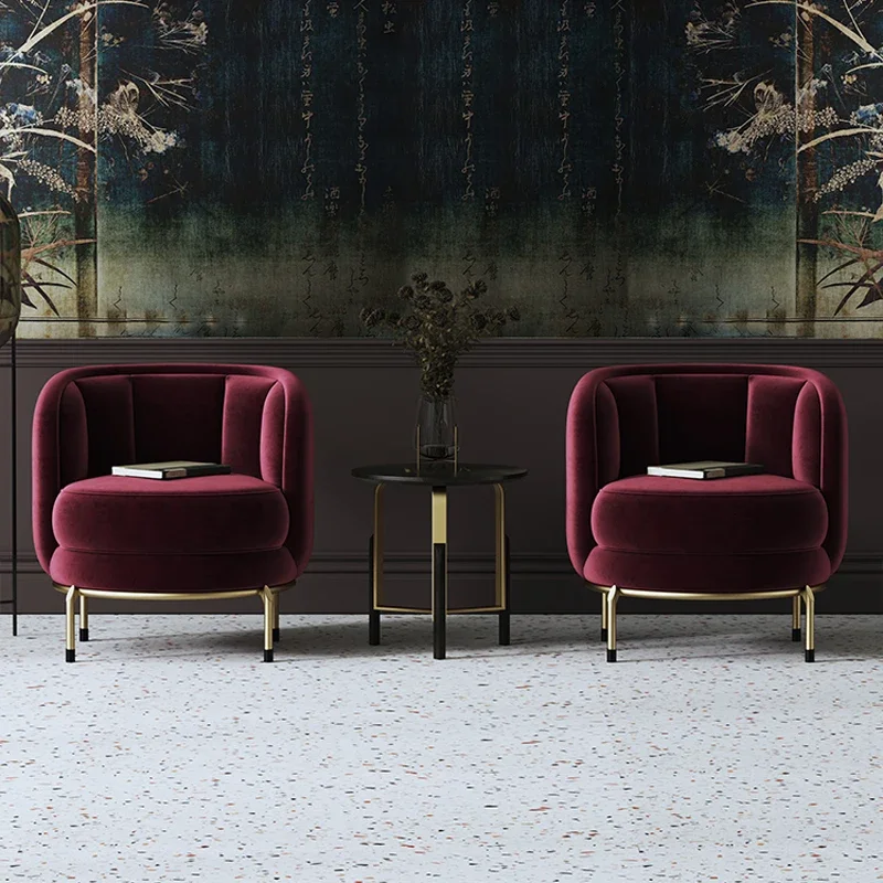 

Customized Nordic luxury single person sofa chair, hotel club reception chair, designer internet red chair, modern imported flan