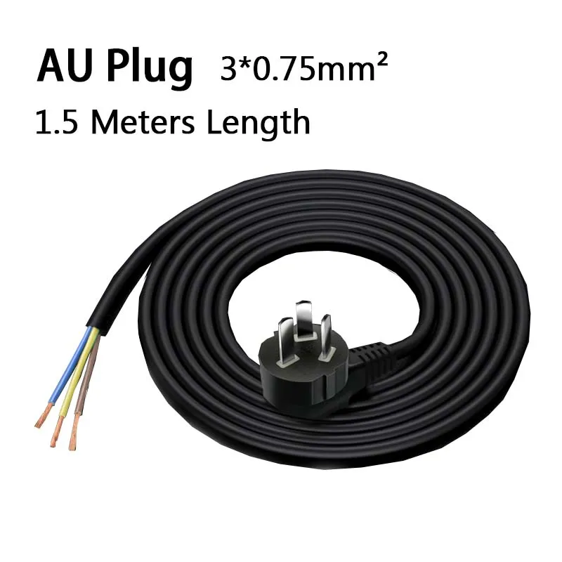 Universal 3-Pin Pigtail AC Power Cable with Bare Tail Connector