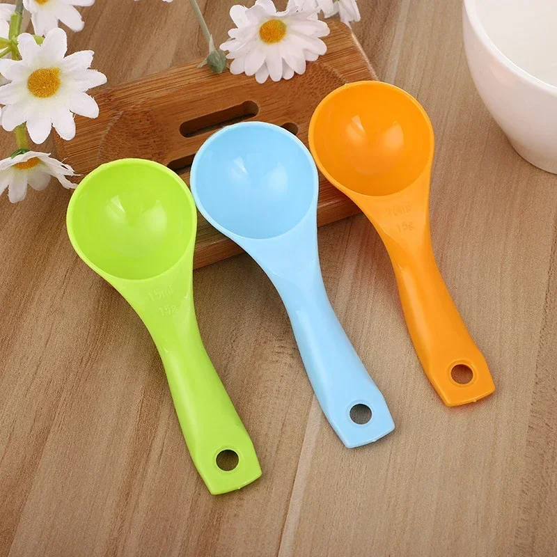 5pcs/Set Plastic Measuring Spoons 1 / 2.5 / 5 7.5/ 15ml Measure Gram Cups Child Milk Powder Spice Measuring Scoop Kitchen