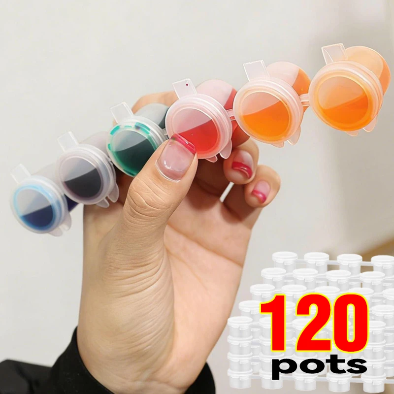60/120개 빈 페인트 통 10/20개 스트립 3ml 5ml 미니 페인트 용기 스트립 ..