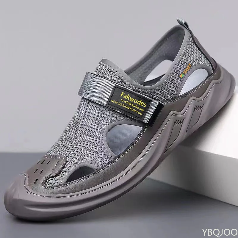 2025 Men's new Sandals Soft soled breathable lazy Shoes Hollow out