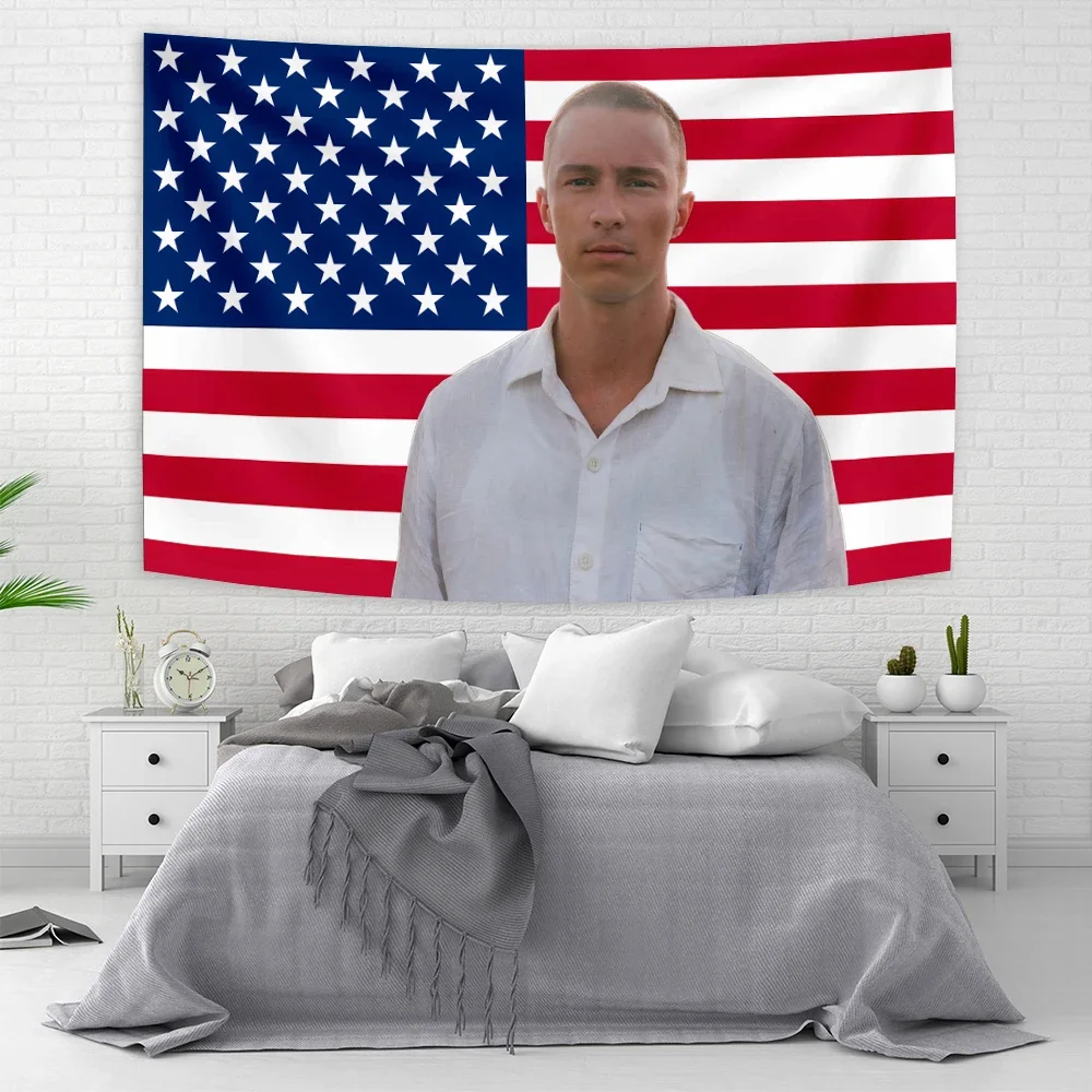 Drew Starkey Flags Pink USA America Tapestry Drew American Flag Starkey Tapestry Polyester Fabric Decoration bohemian decor