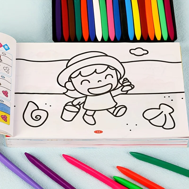 Çocuk Boyama Kitabı - Doodle Çizim kitabı, Doğum Günü Tatil Hediyesi, Çocuklar için Giriş Seviyesi Çizim ve Boyama Kitabı Çince Versiyonu