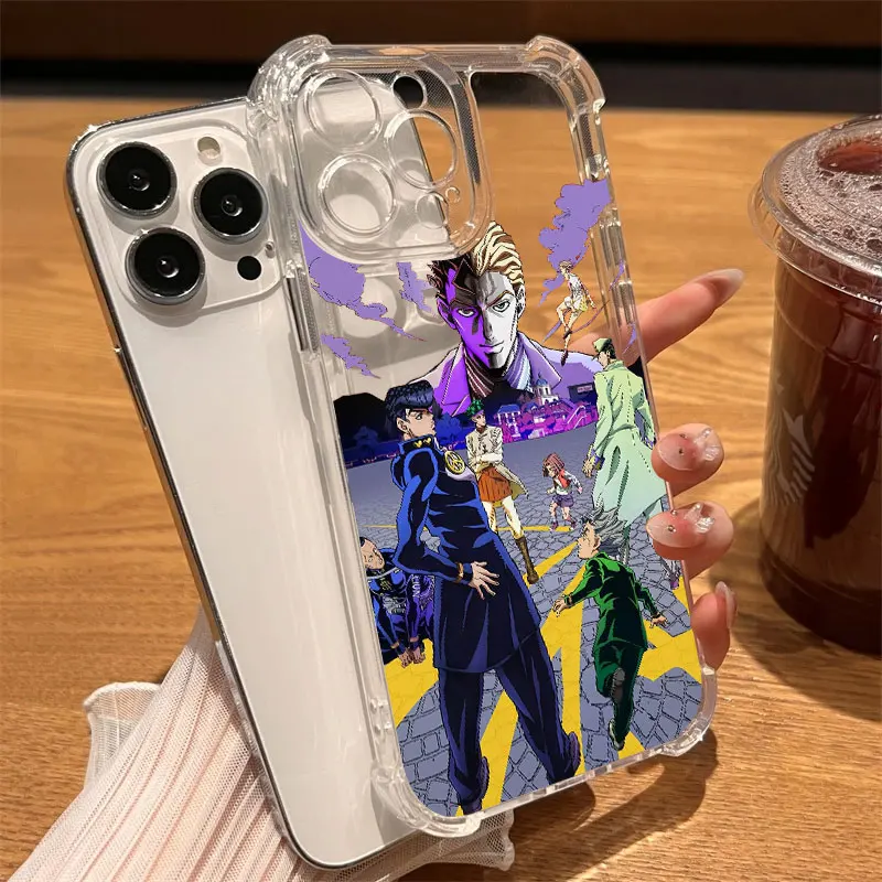 Clear Shockproof Anime Phone Case - JoJo's Bizarre Adventure Design