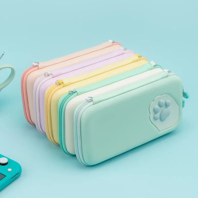 GeekShare 닌텐도 스위치 보관 가방, 귀여운 고양이 클로 CP 하드 휴대용 가방, 스위치 라이트 및 OLED 카드 박스, NS 게임 콘솔용